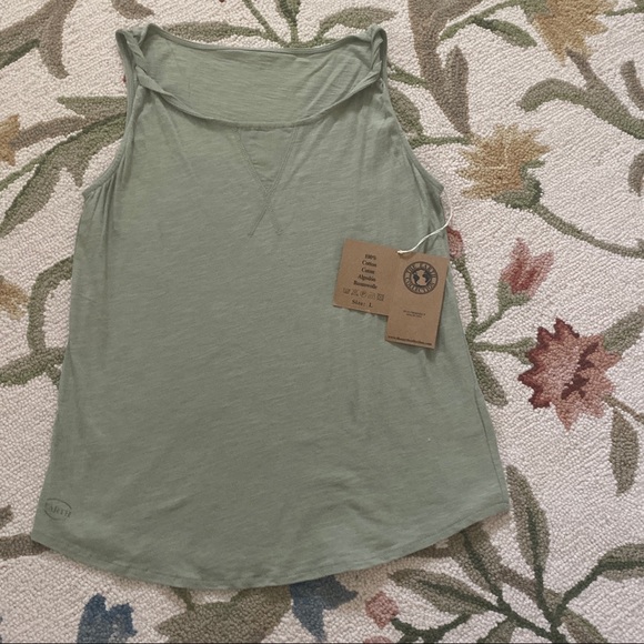 Earth Collection cottonGreen sleeveless top Sz M/L - Picture 8 of 9